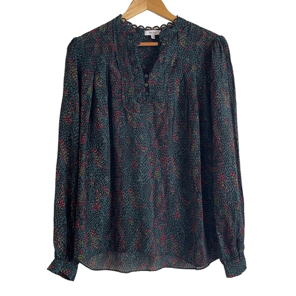 Reiss Gloria Snakeskin Print Long Sleeve Blouse Size 6 - Picture 1 of 10